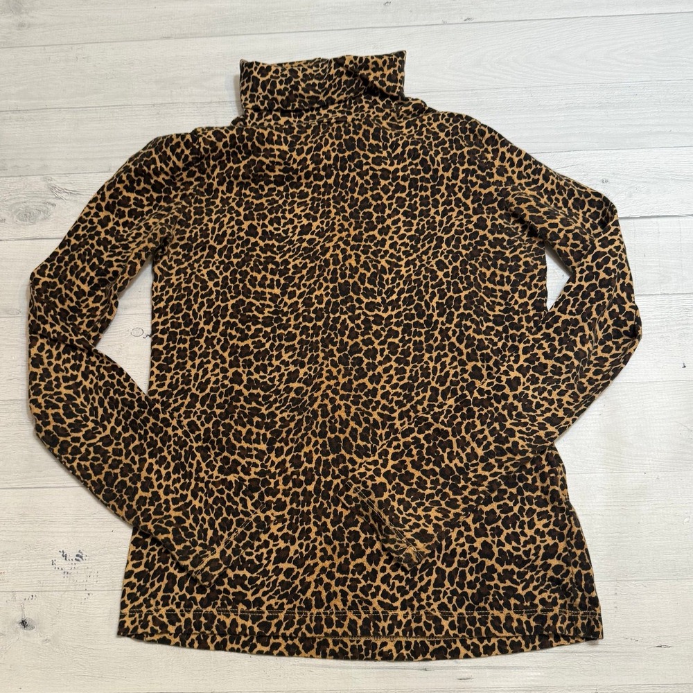 Crewcuts girls leopard cheetah print‎ turtleneck long sleeve shirt size 12